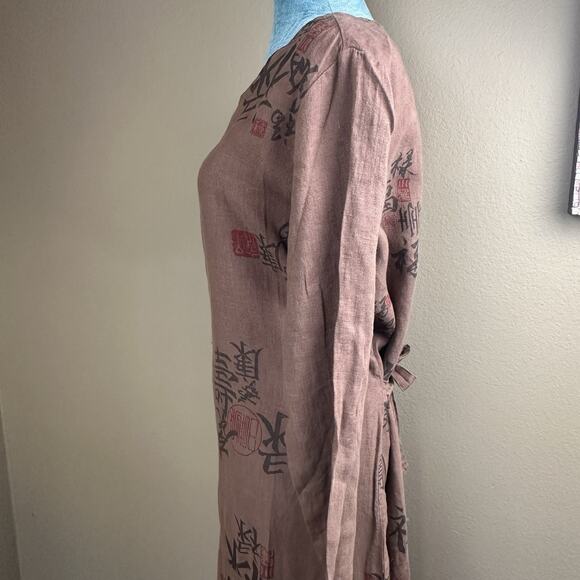 Tom Tom Maxi Boho Dress M Women NEW W Tags Linen Canton Easy Care Long Sl Coco - Picture 10 of 16